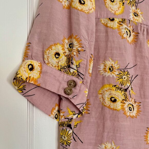 Madewell Plaza Button-Front Shirt in Dutch Dandelions | Size Small - Picture 5 of 8